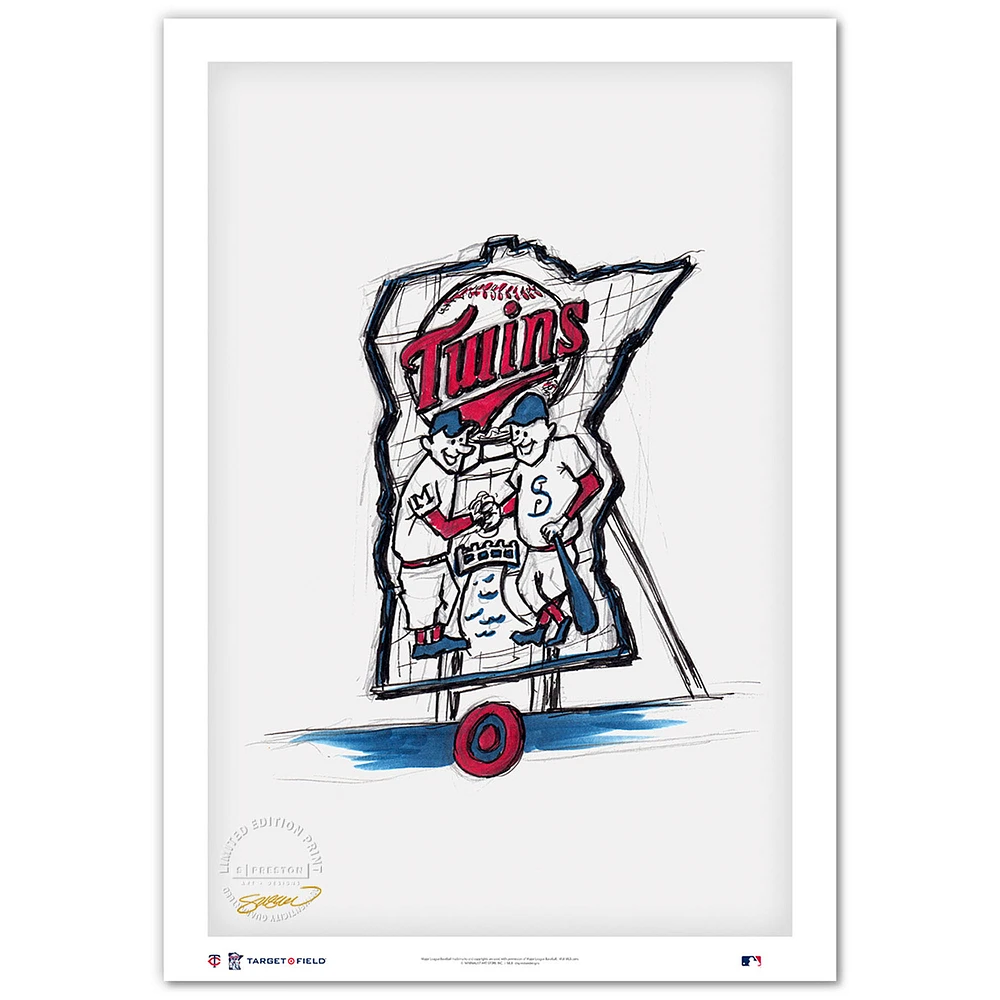 Minnesota Twins Minimalist Target Field 14'' x 20'' Fine Art Print