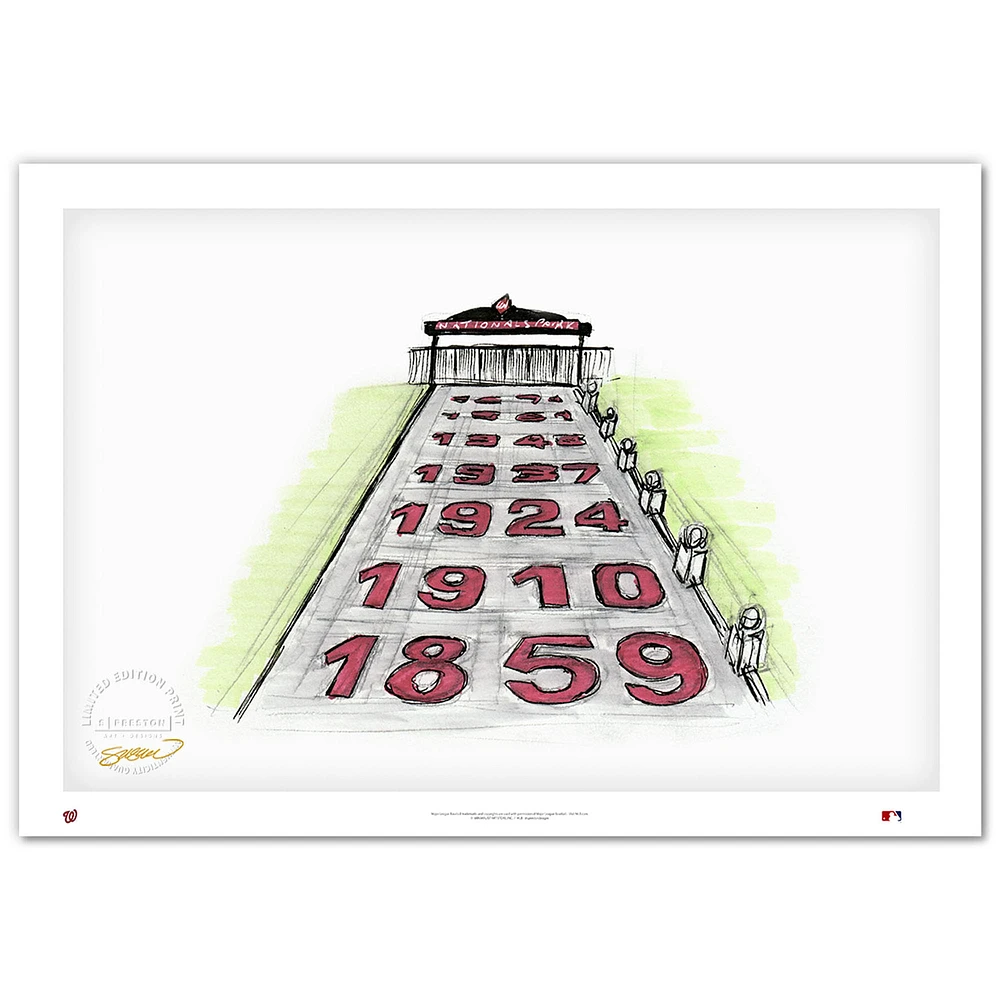 Washington Nationals Minimalist Nationals Park 14'' x 20'' Fine Art Print