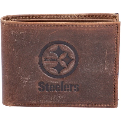Brown Pittsburgh Steelers Bifold Leather Wallet