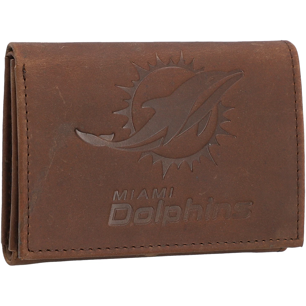 Miami Dolphins Leather Team Tri-Fold Wallet