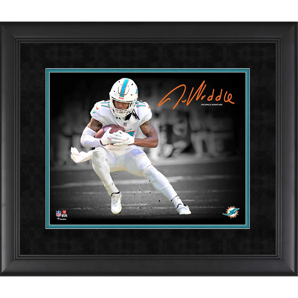 Jaylen Waddle Miami Dolphins Facsimile Signature Framed 11" x 14" Spotlight Photograph