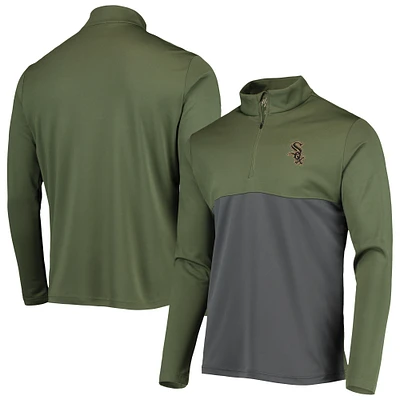 Men's Levelwear Olive Chicago White Sox Delta Pursue Quarter-Zip Jacket