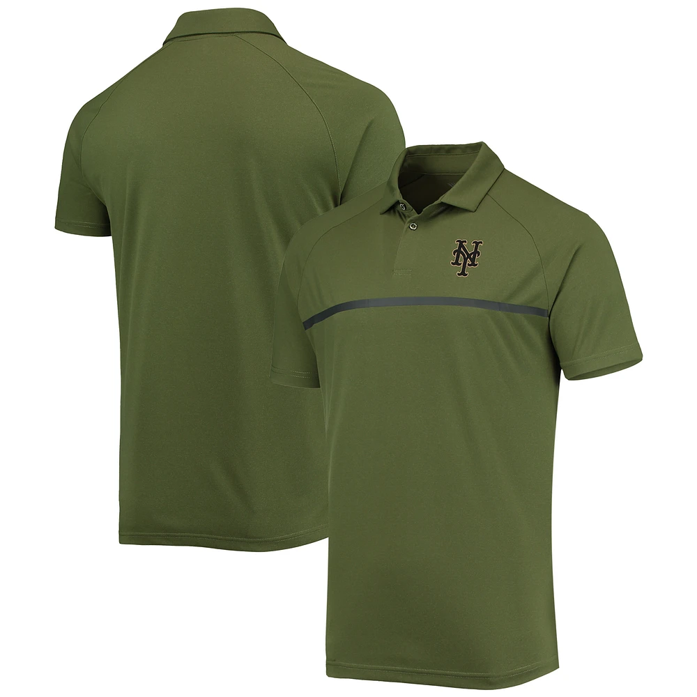 Men's Levelwear Olive New York Mets Delta Sector Raglan Polo