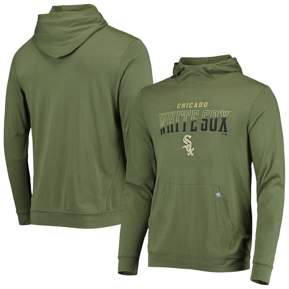 Men's Levelwear Olive Chicago White Sox Delta Thrive Tri-Blend Pullover Hoodie
