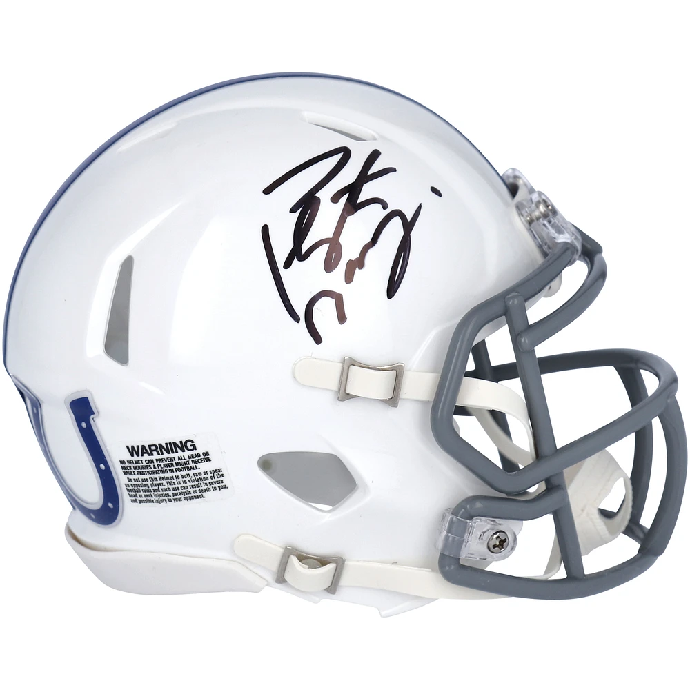 Peyton Manning Indianapolis Colts Autographed Riddell 2021 Season Throwback Logo Speed Mini Helmet