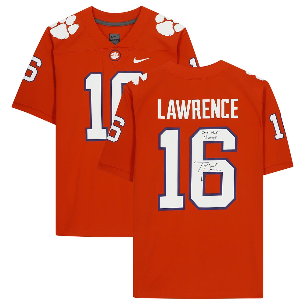 Trevor Lawrence Orange Clemson Tigers Autographed Nike Game Jersey with "2018 NAT'L CHAMPS" Inscription