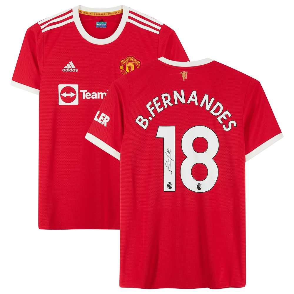 Bruno Fernandes Manchester United Autographed 2021-22 Home Jersey