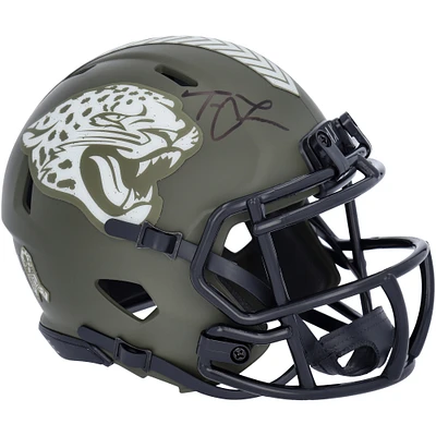 Trevor Lawrence Jacksonville Jaguars Autographed Riddell 2022 Salute To Service Speed Mini Helmet
