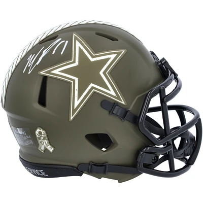 Micah Parsons Dallas Cowboys Autographed Riddell 2022 Salute To Service Speed Mini Helmet