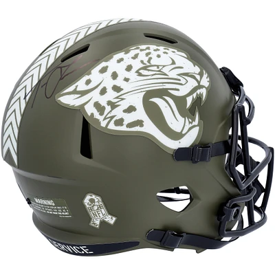 Trevor Lawrence Jacksonville Jaguars Autographed Riddell 2022 Salute To Service Speed Replica Helmet