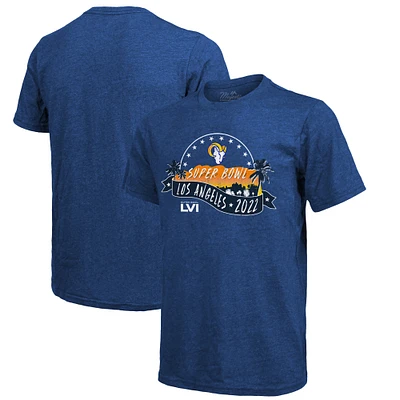 Men's Majestic Threads Royal Los Angeles Rams Super Bowl LVI Bound Hollywood T-Shirt