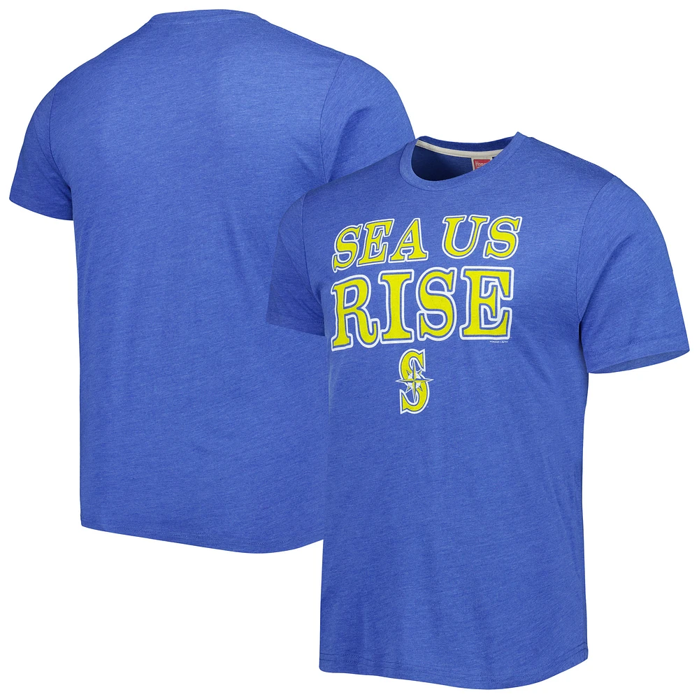 Men's Homage Royal Seattle Mariners Hyper Local Tri-Blend T-Shirt
