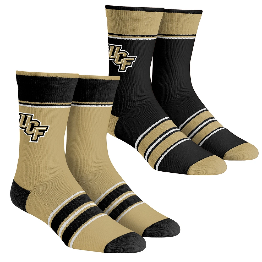 Youth Rock Em Socks UCF Knights Multi-Stripe 2-Pack Team Crew Sock Set