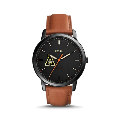 Fossil Appalachian State Mountaineers The Minimalist Slim Light Brown Leather Watch