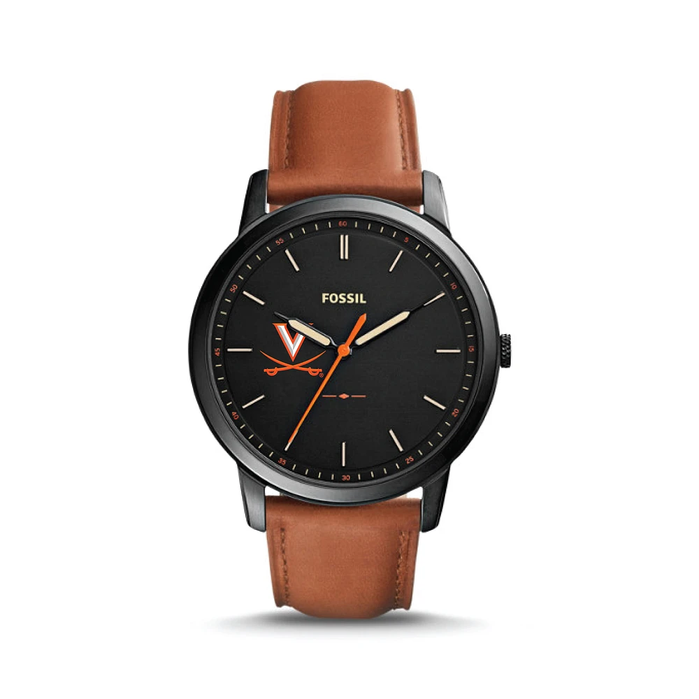 Fossil Virginia Cavaliers The Minimalist Slim Light Brown Leather Watch