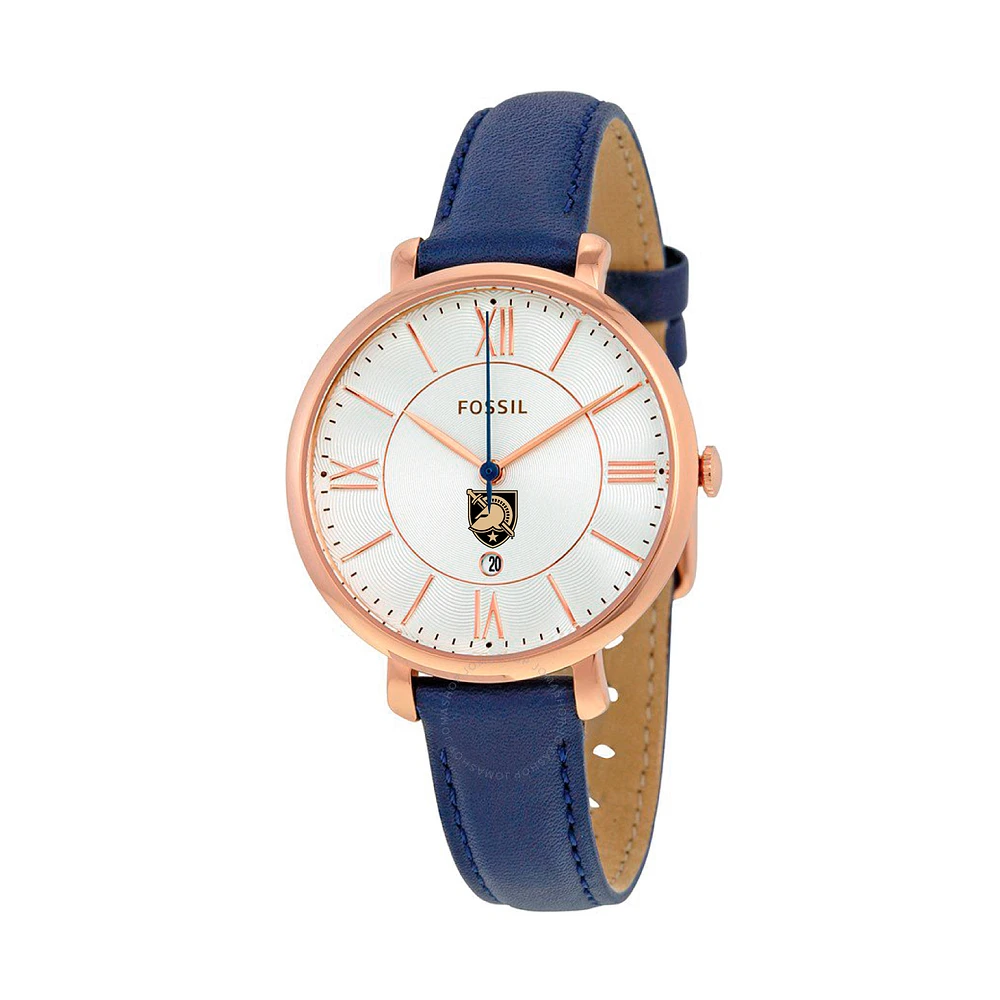 Women's Fossil Navy Army Black Knights Jacqueline Leather Watch