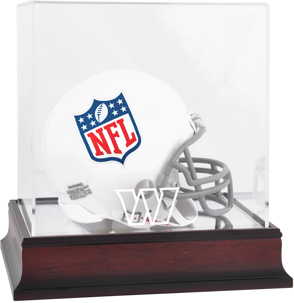 Washington Commanders Mahogany Team Logo Mini Helmet Display Case