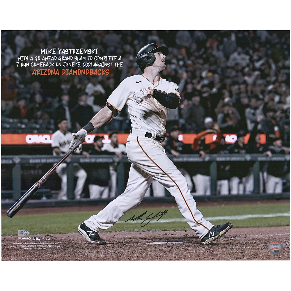 Mike Yastrzemski San Francisco Giants Autographed 16" x 20" Grand Slam Photograph - Limited Edition of 100