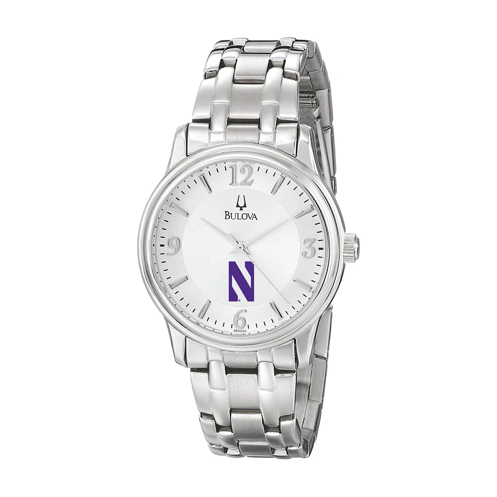Men's Bulova Silver Northwestern Wildcats