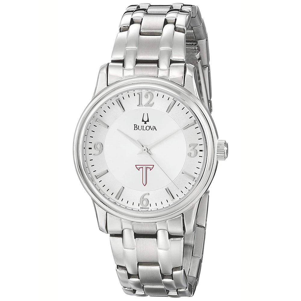 Men's Bulova Silver Troy University Trojans