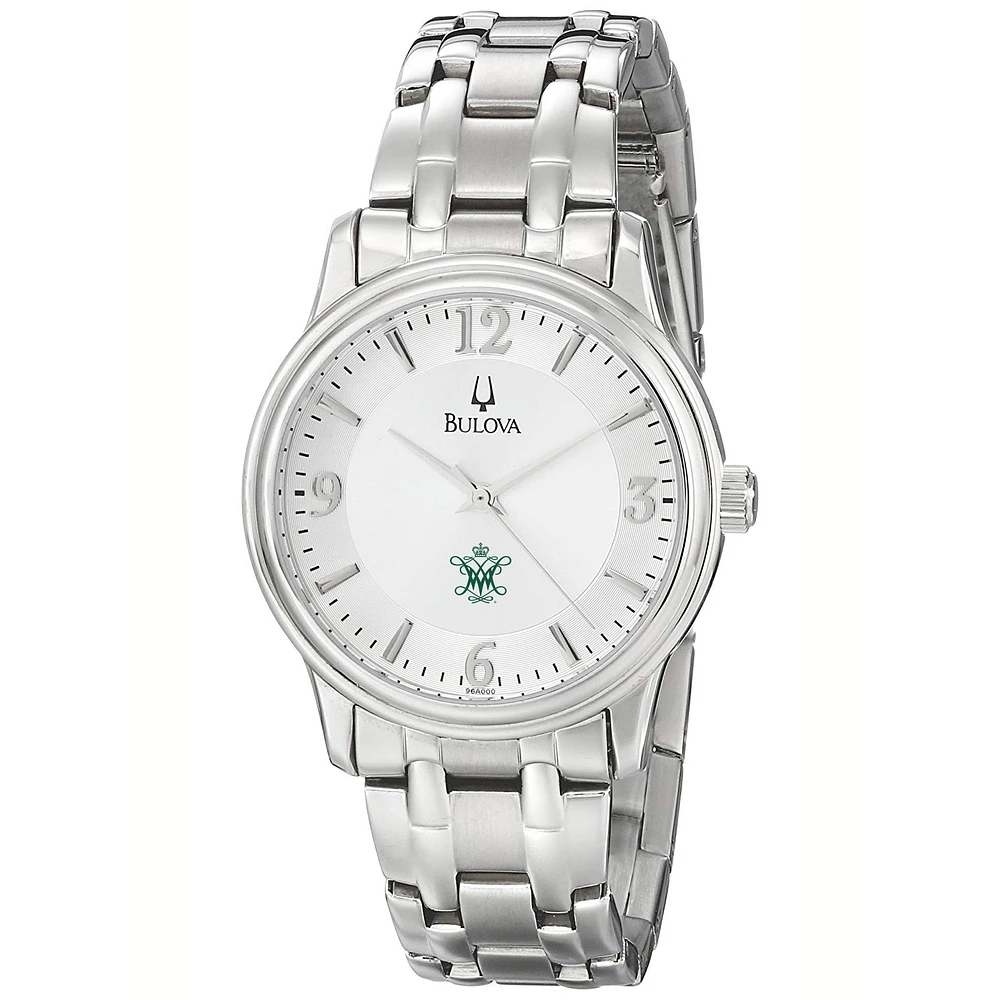 Men's Bulova Silver William & Mary Tribe