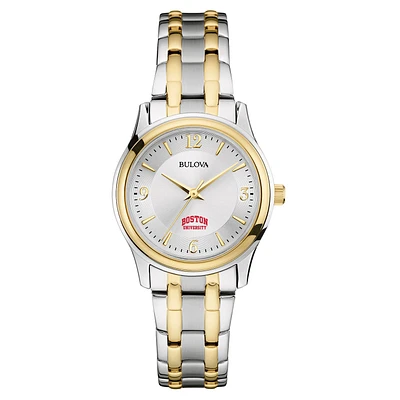 Women's Bulova Silver/Gold Boston University Classic Two-Tone Round Watch
