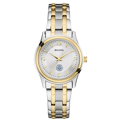 Women's Bulova Silver/Gold Kean University Cougars Classic Two-Tone Round Watch