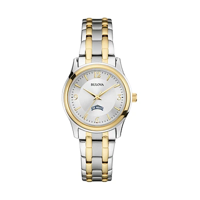 Women's Bulova Silver/Gold Mount St. Mary's Mountaineers Classic Two-Tone Round Watch