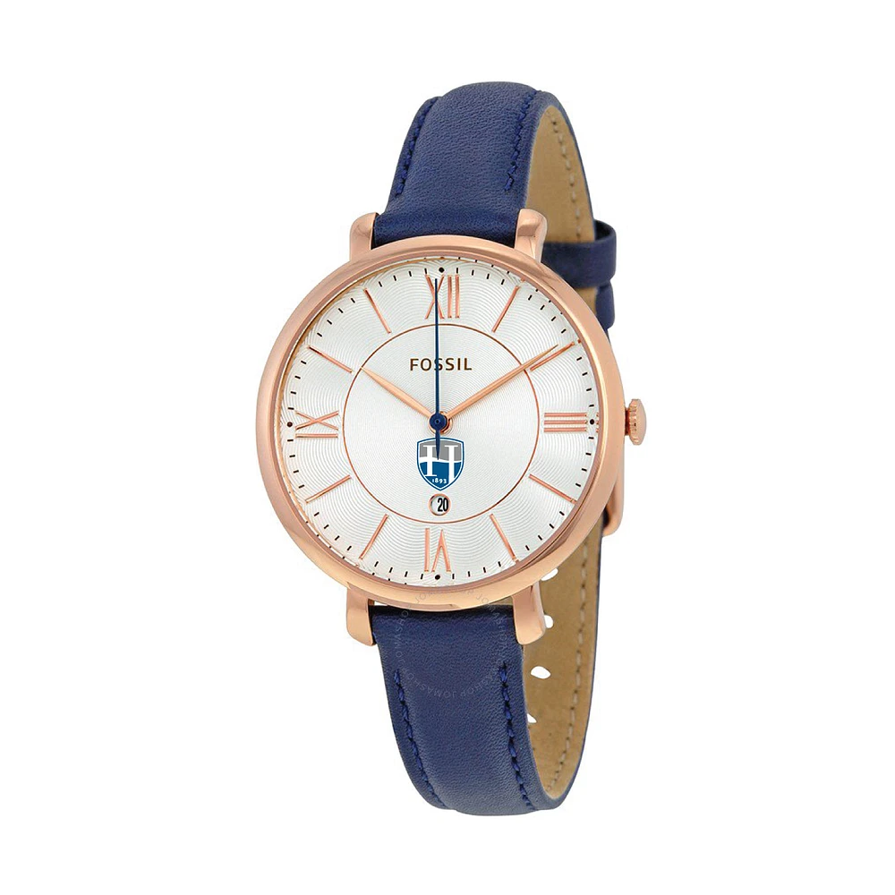 Women's Fossil Navy Hood College Blazers Jacqueline Leather Watch