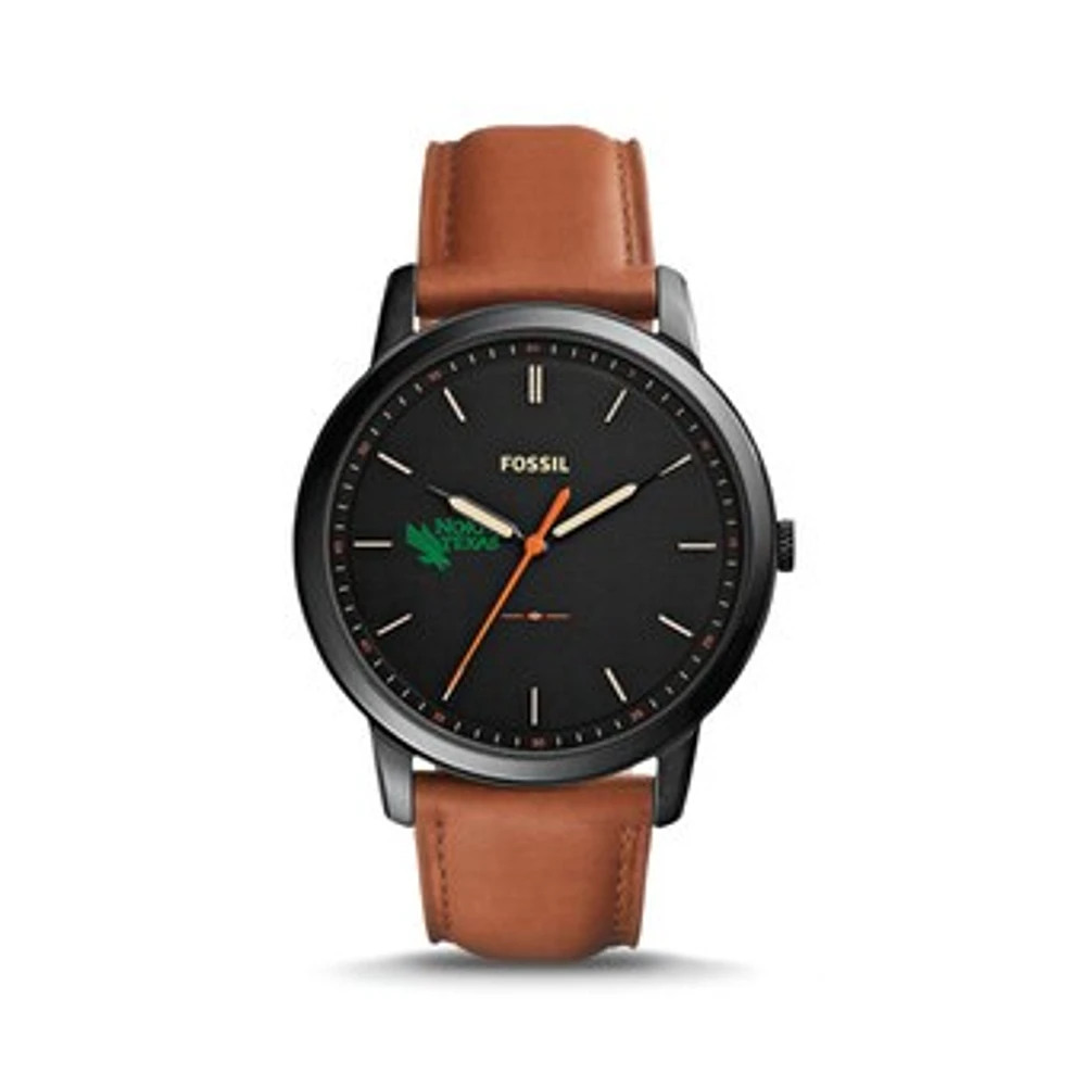 Fossil North Texas Mean Green The Minimalist Slim Light Brown Leather Watch