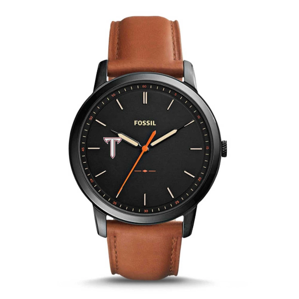 Fossil Troy University Trojans The Minimalist Slim Light Brown Leather Watch