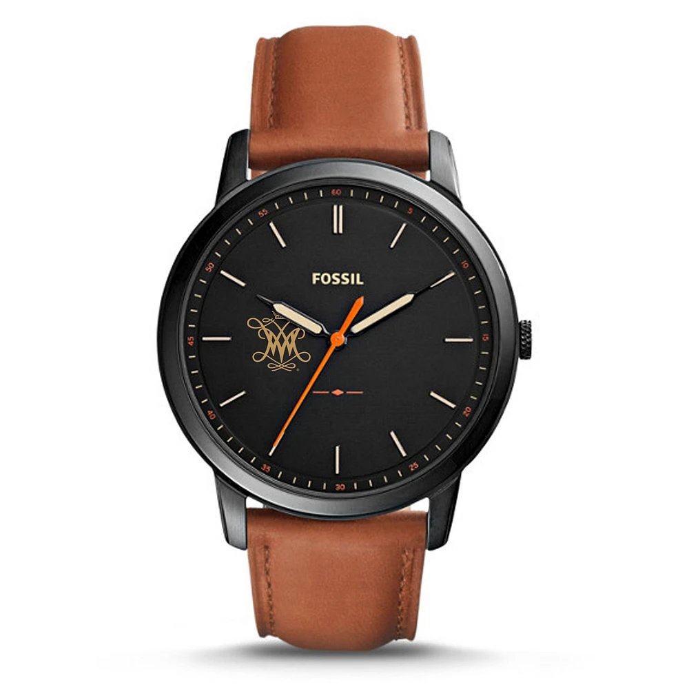 Fossil William & Mary Tribe The Minimalist Slim Light Brown Leather Watch