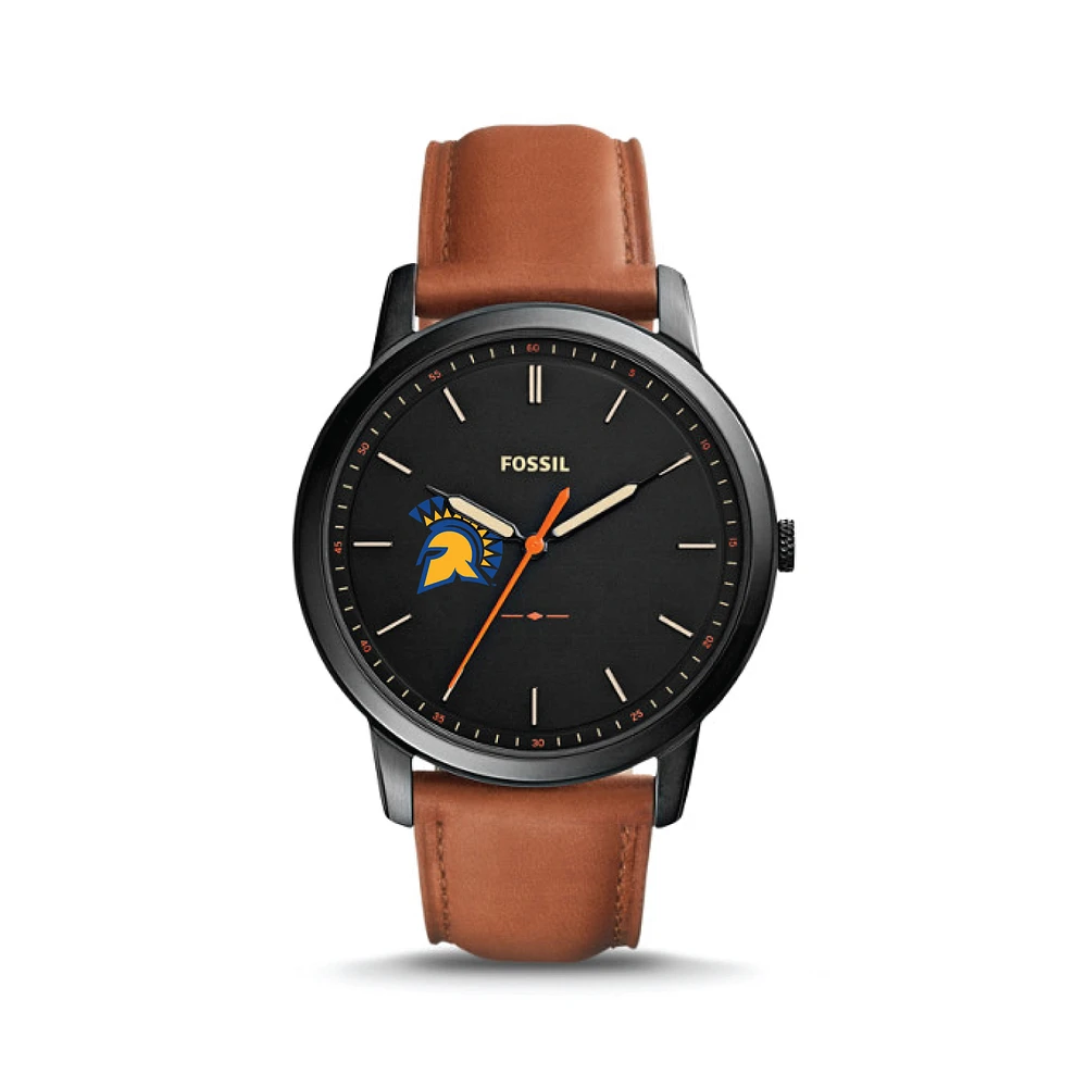 Fossil San Jose State Spartans The Minimalist Slim Light Brown Leather Watch