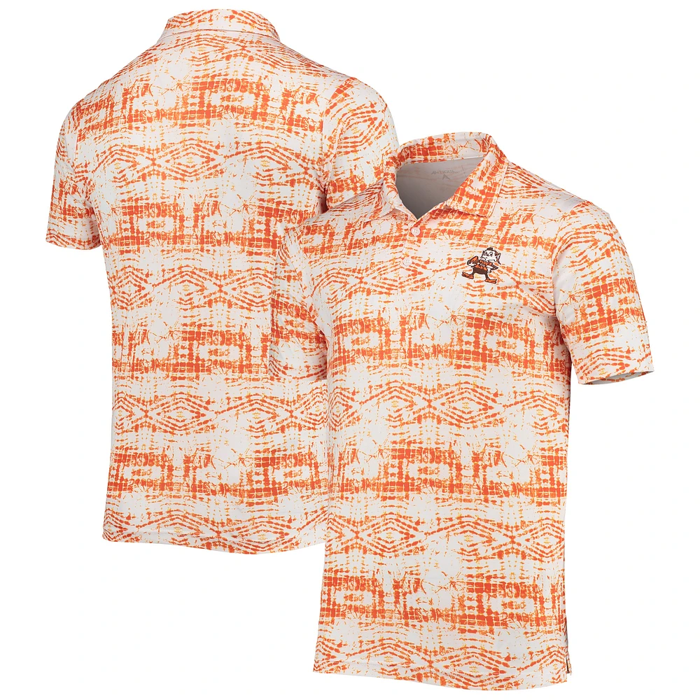 Men's Antigua Orange Cleveland Browns Vivid Polo