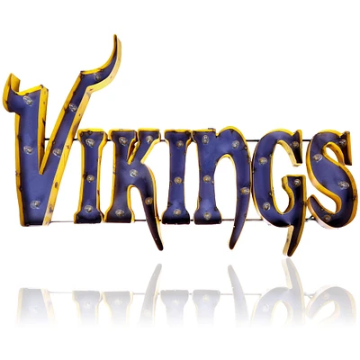 Imperial Minnesota Vikings 26'' x 43'' Lighted Recycled Metal Sign
