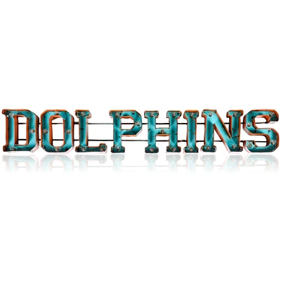 Imperial Miami Dolphins 7.5'' x 47'' Lighted Recycled Metal Sign