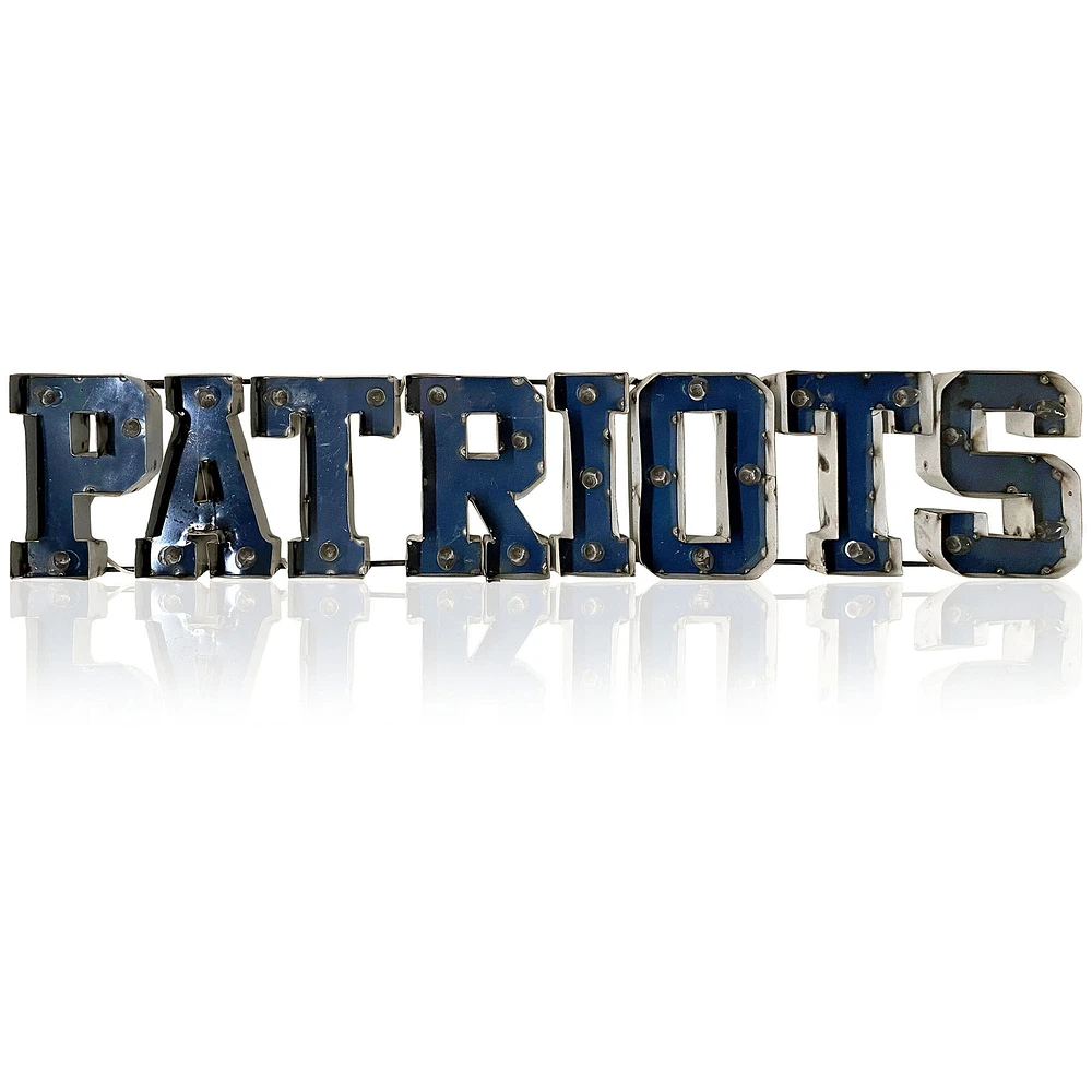 Imperial New England Patriots 9'' x 47'' Lighted Recycled Metal Sign