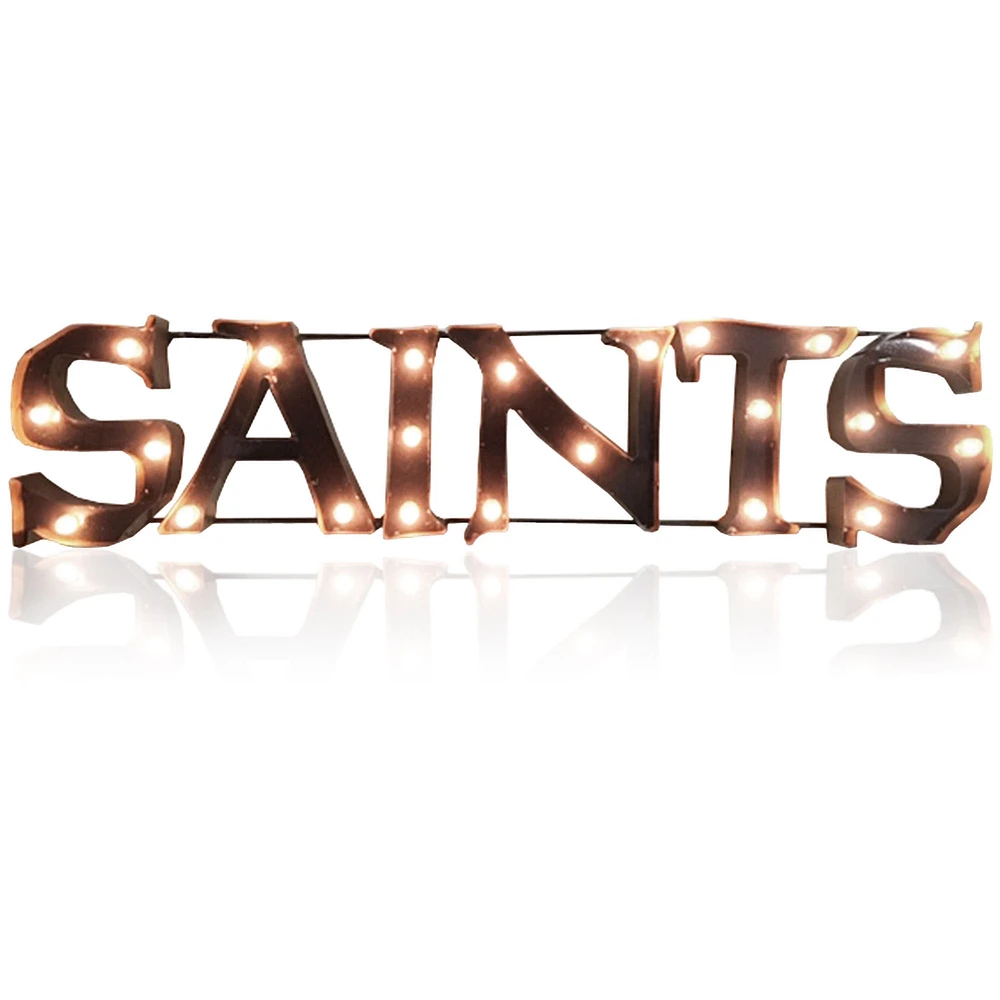 Imperial New Orleans Saints 10'' x 45.5'' Lighted Recycled Metal Sign