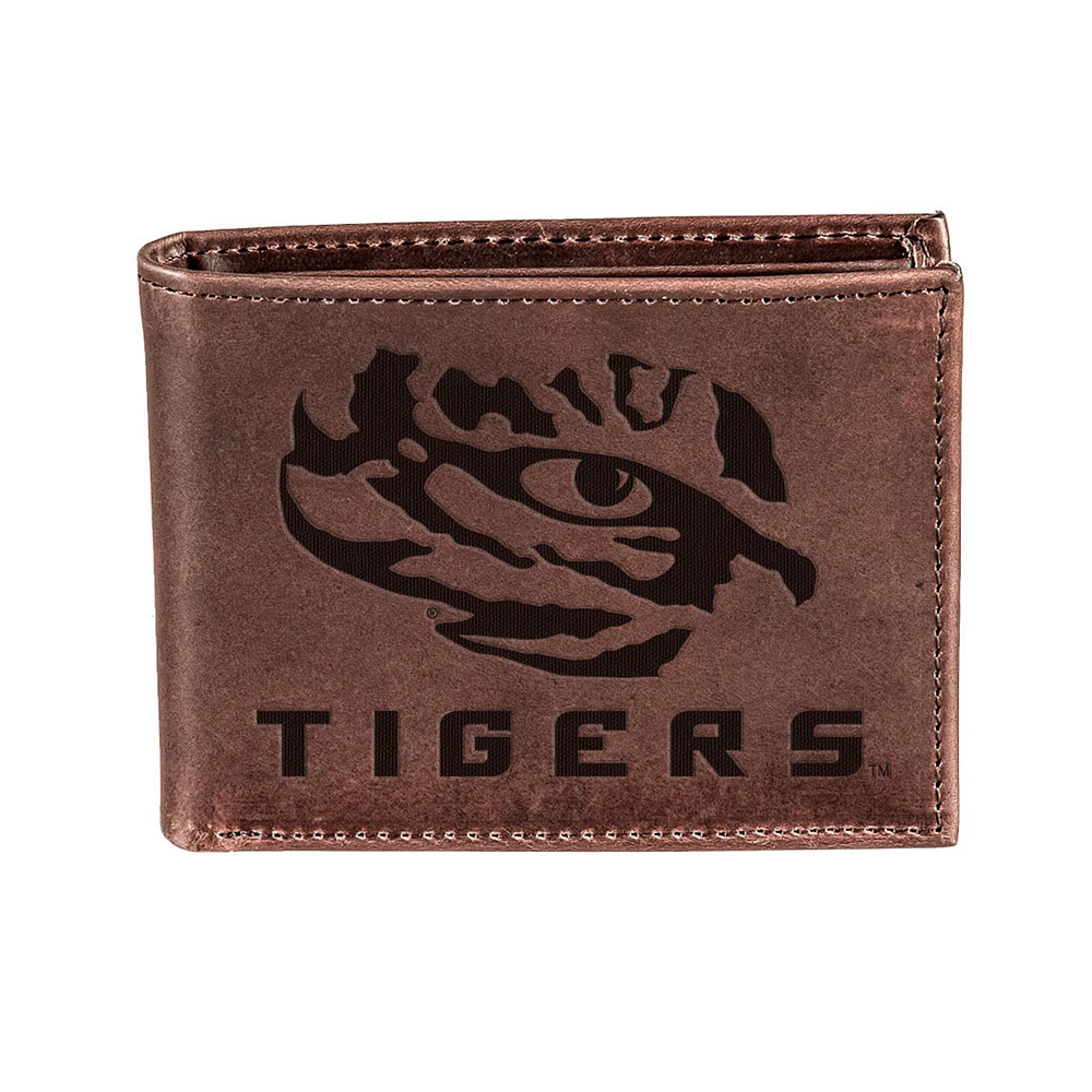 Brown LSU Tigers Bifold Leather Wallet