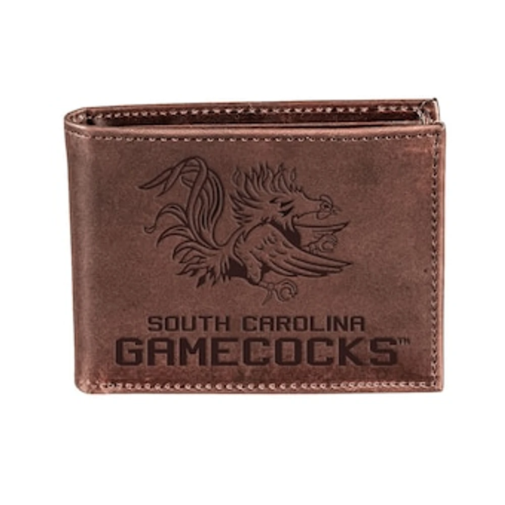 Brown South Carolina Gamecocks Bifold Leather Wallet