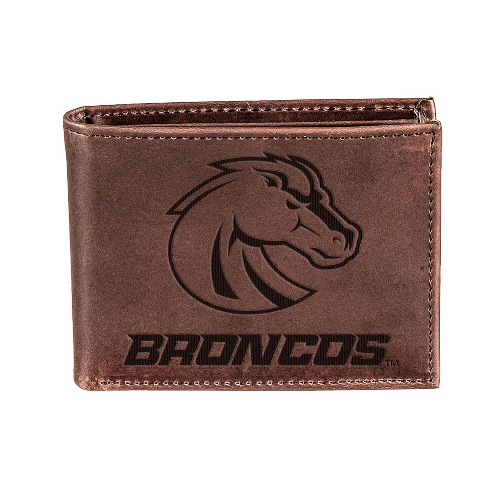 Brown Boise State Broncos Bifold Leather Wallet