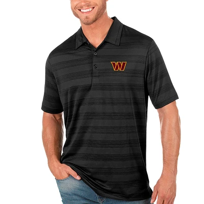 Men's Antigua Black Washington Commanders Compass Polo