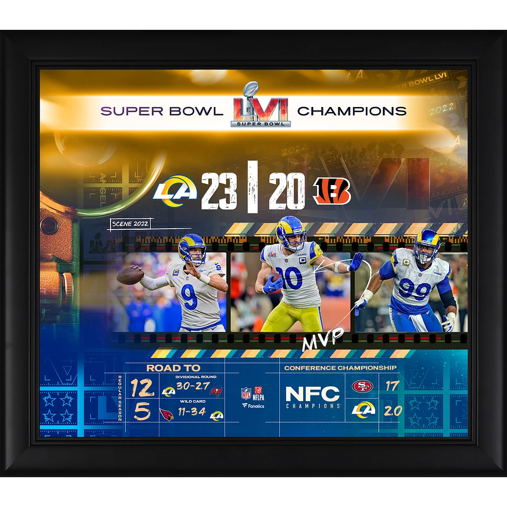 Los Angeles Rams Super Bowl LVI Champions 15'' x 17'' Road to the Super Bowl Framed Collage