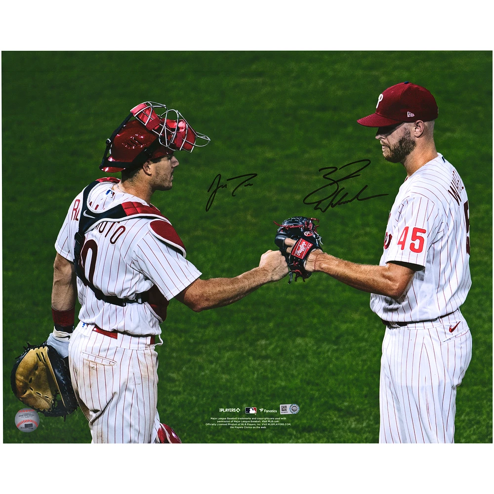 J.T. Realmuto & Zack Wheeler Philadelphia Phillies Autographed 16" x 20" Fist Bump Photograph