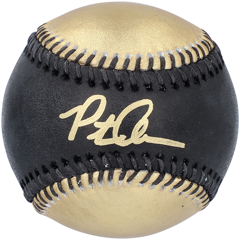 Pete Alonso New York Mets Autographed Black and Gold Leather Baseball