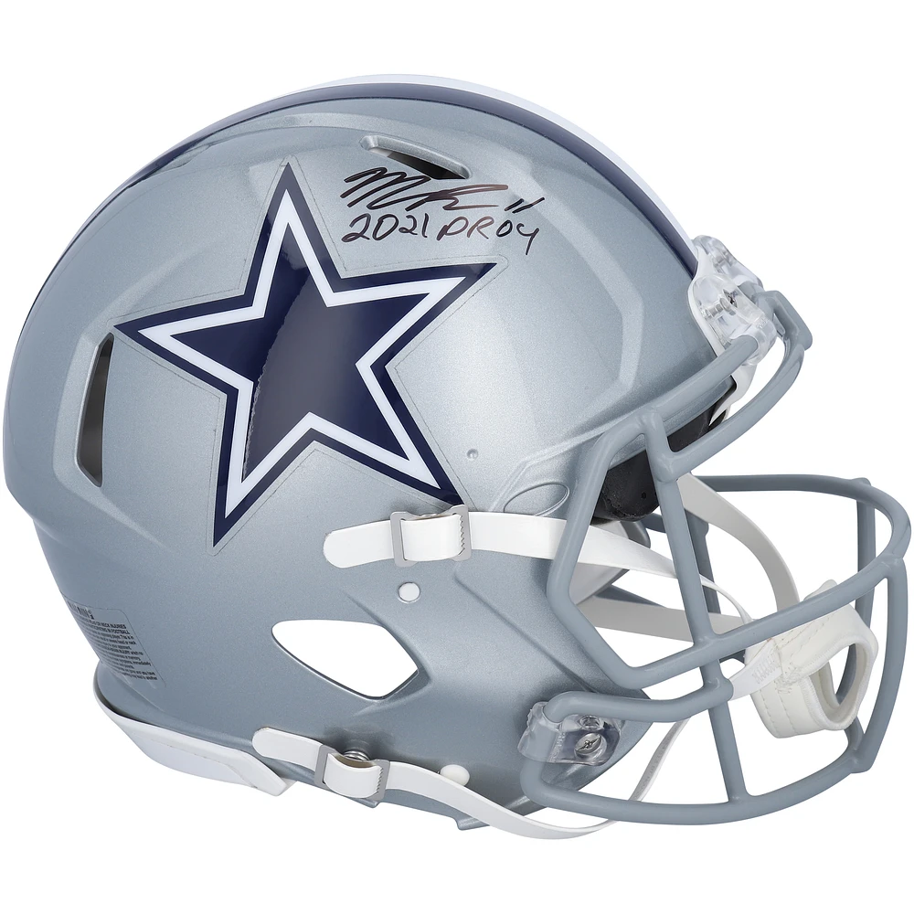 Fanatics Authentic Micah Parsons Dallas Cowboys 2021 NFL Defensive Rookie of the Year Autographed Speed Authentic Helmet with "21 NFL DROY" Inscription
