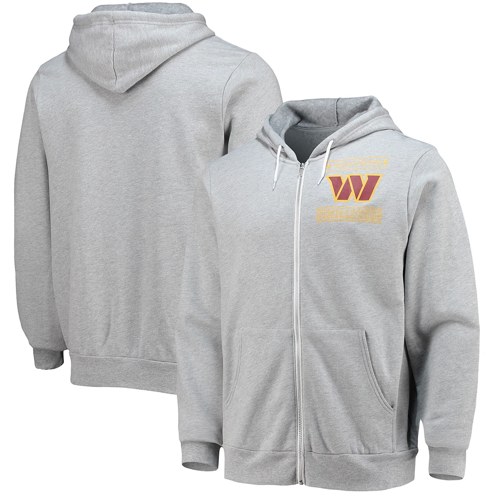 Men's NFL x Darius Rucker Collection by Fanatics Heathered Gray Washington Commanders Sponge Fleece Full-Zip Hoodie