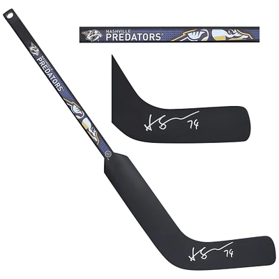 Juuse Saros Nashville Predators Autographed Mini Composite Goalie Stick