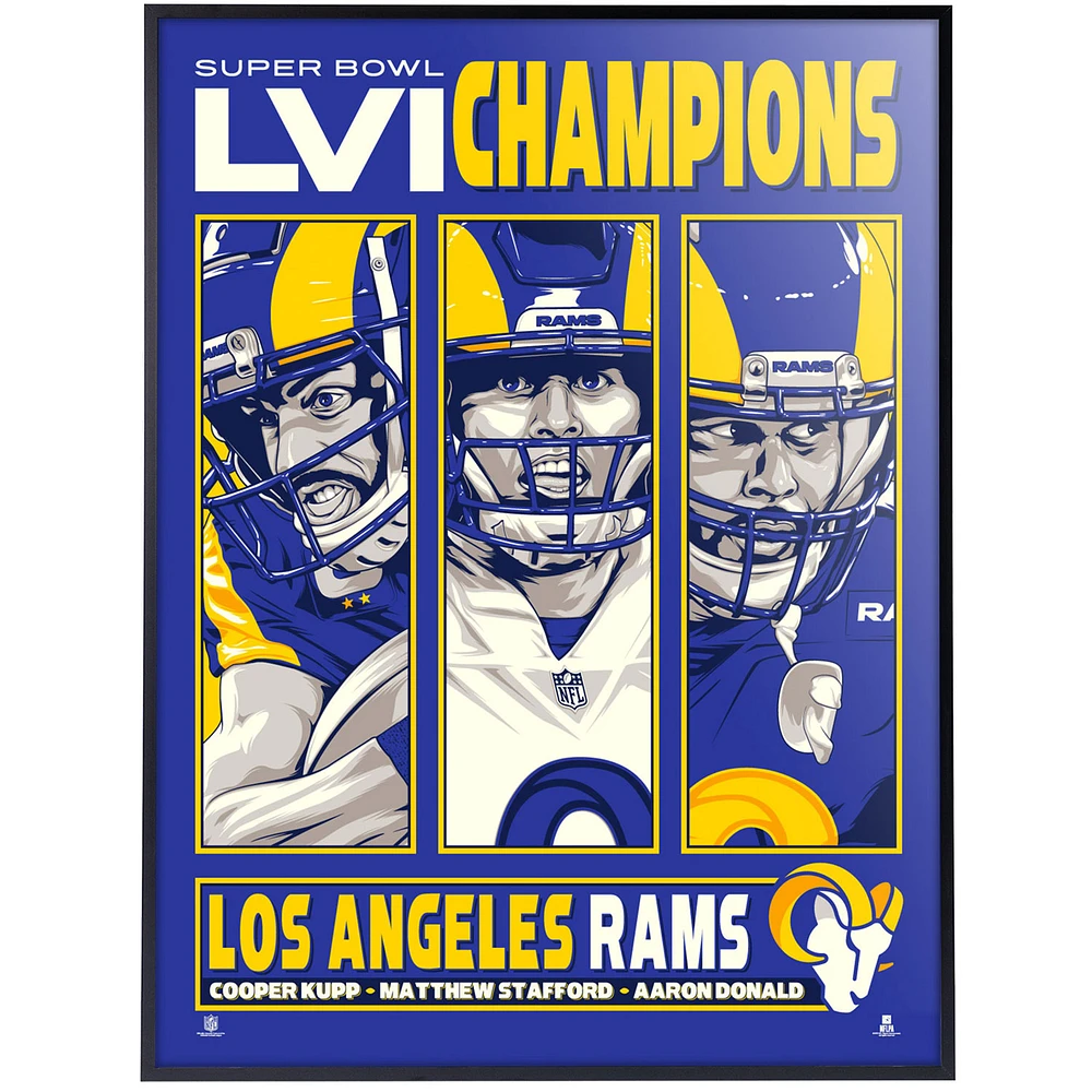 Phenom Gallery Los Angeles Rams Super Bowl LVI Champions 18'' x 24'' Deluxe Framed Serigraph Print