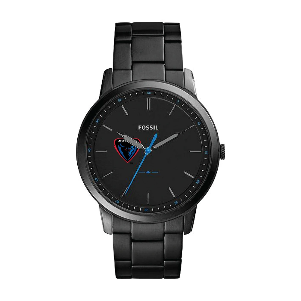 Fossil Black DePaul Blue Demons The Minimalist Slim Stainless Steel Watch